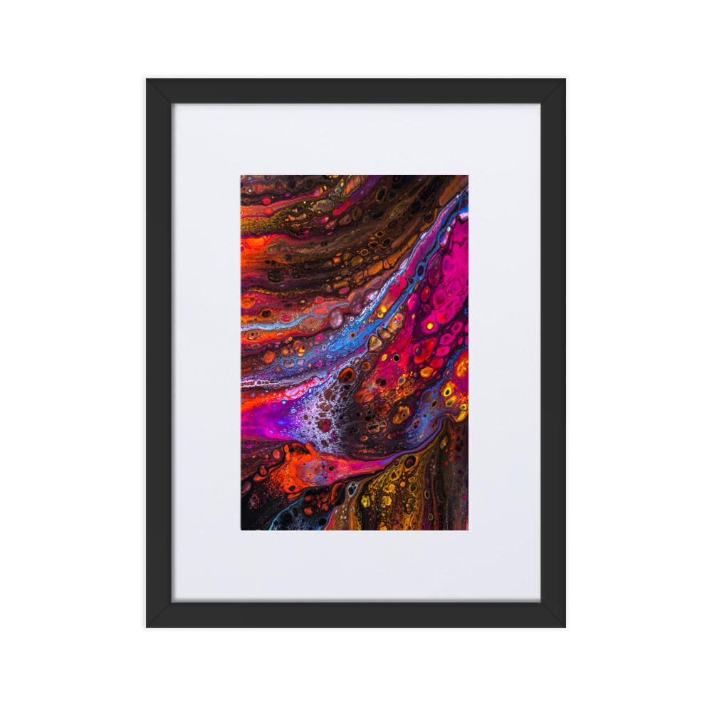 Fractal Abstract 01 - Poster im Rahmen mit Passepartout Schwarz / 30×40 cm artlia
