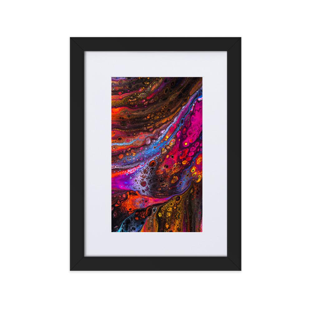 Fractal Abstract 01 - Poster im Rahmen mit Passepartout Schwarz / 21×30 cm artlia