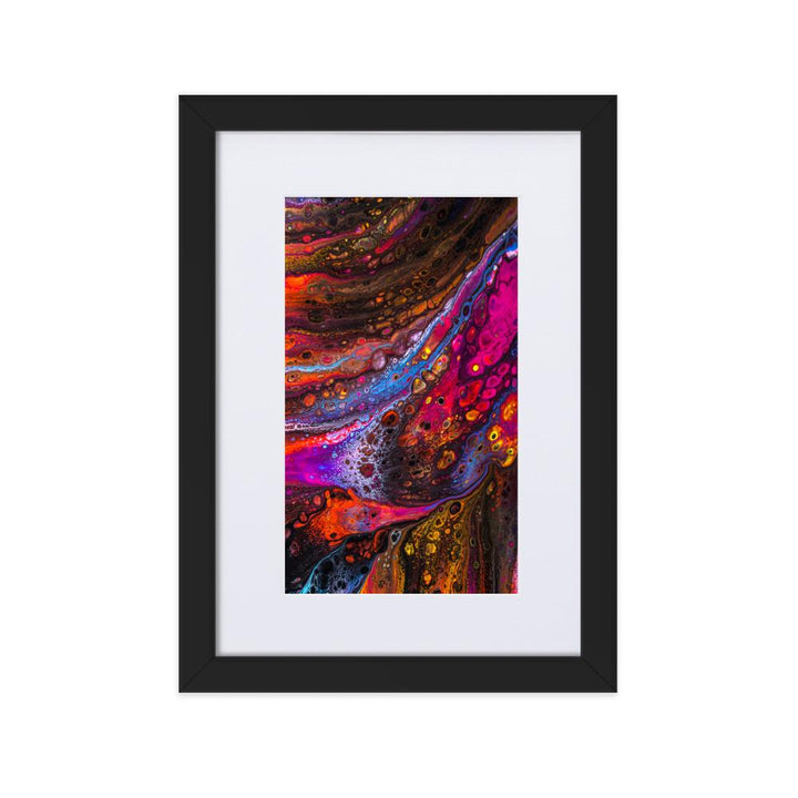 Fractal Abstract 01 - Poster im Rahmen mit Passepartout Schwarz / 21×30 cm artlia