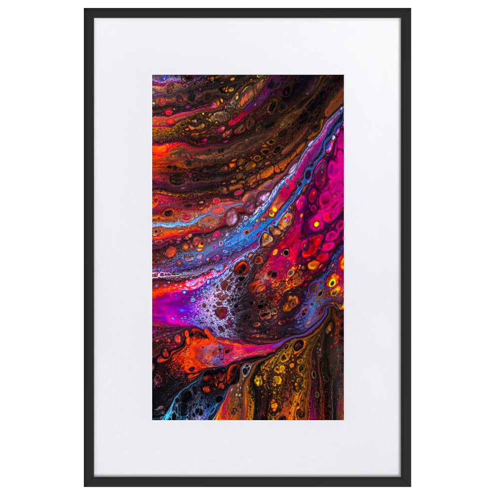 Fractal Abstract 01 - Poster im Rahmen mit Passepartout Schwarz / 61×91 cm artlia