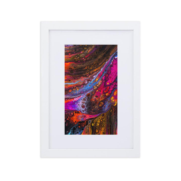 Fractal Abstract 01 - Poster im Rahmen mit Passepartout Weiß / 21×30 cm artlia