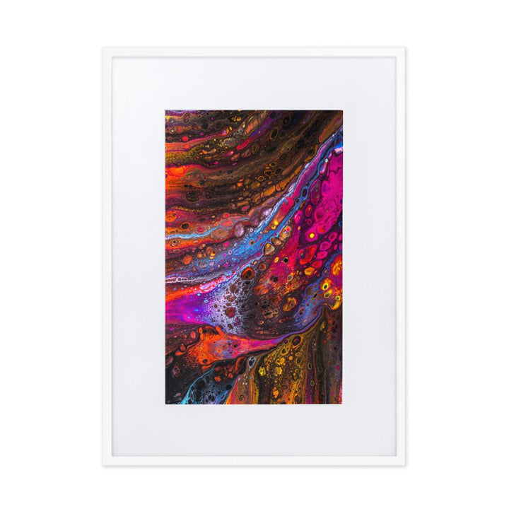 Fractal Abstract 01 - Poster im Rahmen mit Passepartout Weiß / 50×70 cm artlia