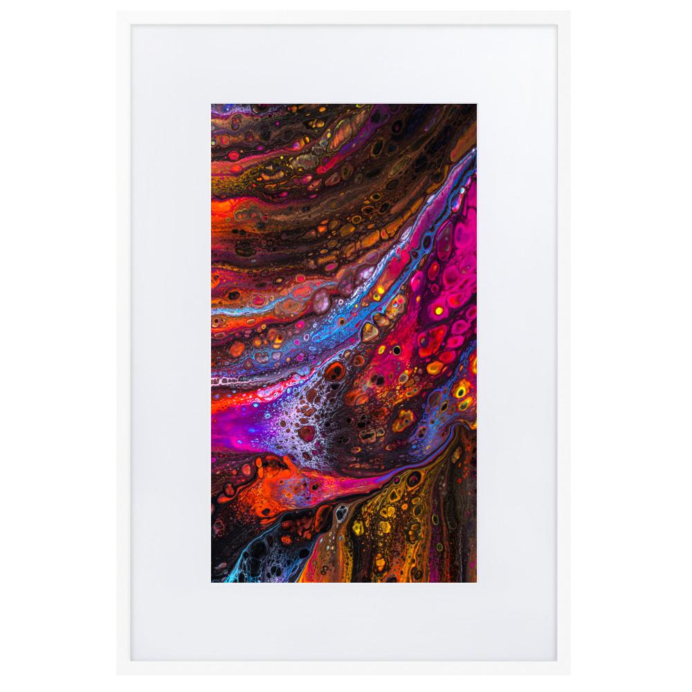 Fractal Abstract 01 - Poster im Rahmen mit Passepartout Weiß / 61×91 cm artlia