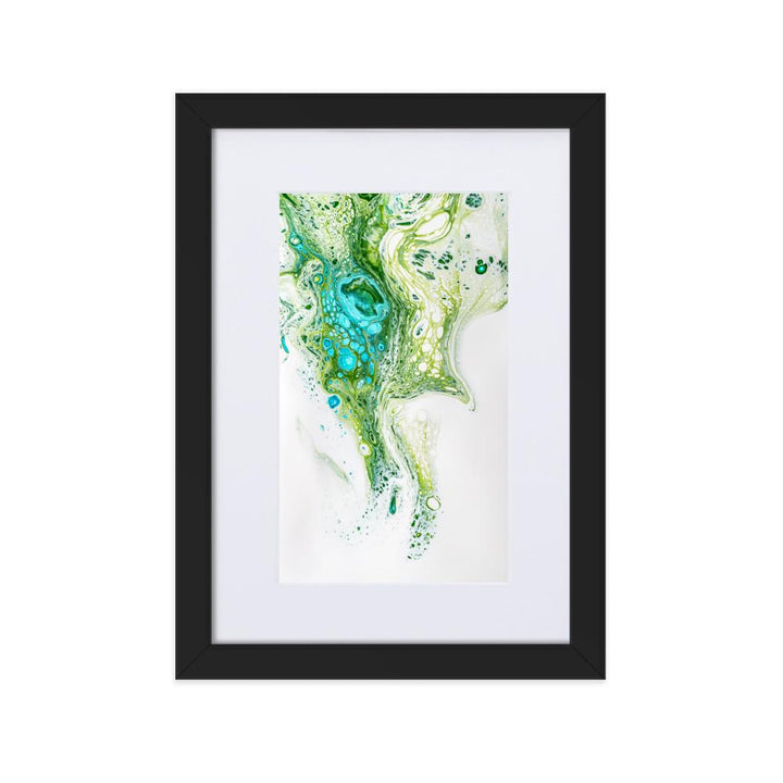 Fractal Abstract 02 - Poster im Rahmen mit Passepartout Schwarz / 21×30 cm artlia
