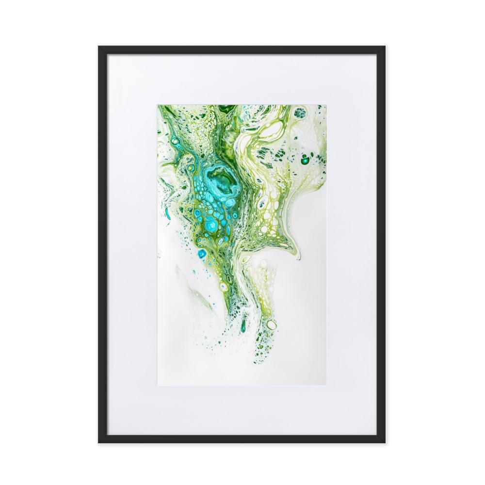 Fractal Abstract 02 - Poster im Rahmen mit Passepartout Schwarz / 50×70 cm artlia
