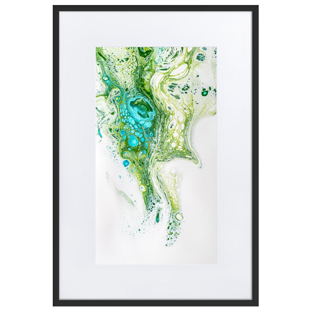 Fractal Abstract 02 - Poster im Rahmen mit Passepartout Schwarz / 61×91 cm artlia