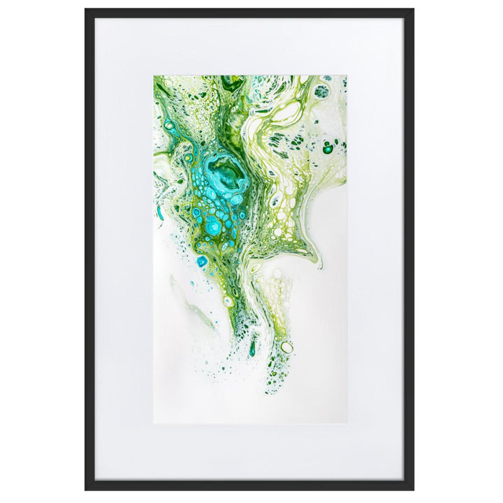 Fractal Abstract 02 - Poster im Rahmen mit Passepartout Schwarz / 61×91 cm artlia