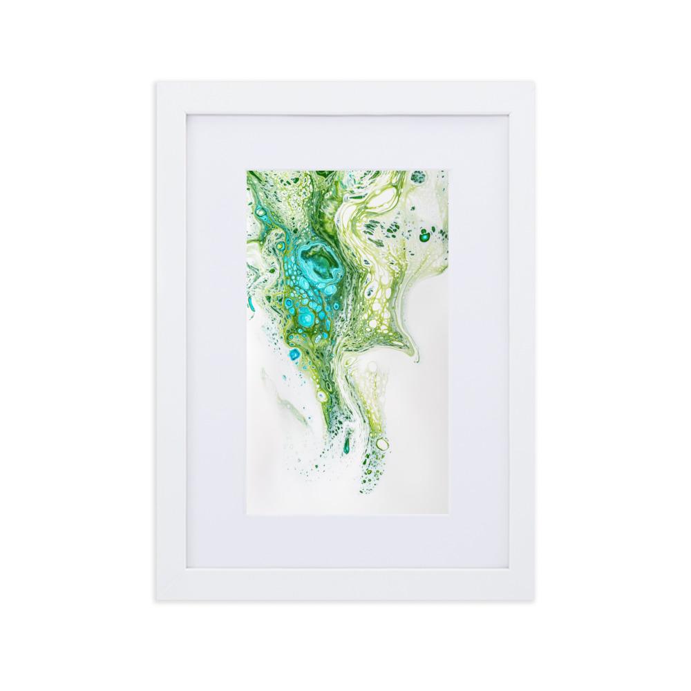 Fractal Abstract 02 - Poster im Rahmen mit Passepartout Weiß / 21×30 cm artlia