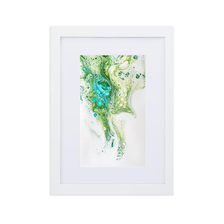 Fractal Abstract 02 - Poster im Rahmen mit Passepartout Weiß / 21×30 cm artlia