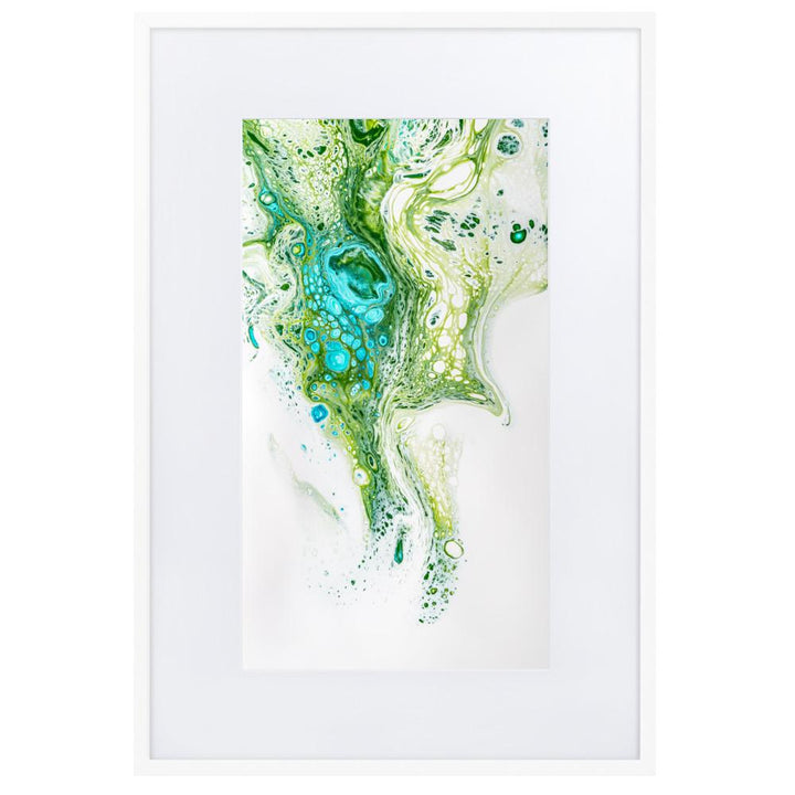 Fractal Abstract 02 - Poster im Rahmen mit Passepartout Weiß / 61×91 cm artlia