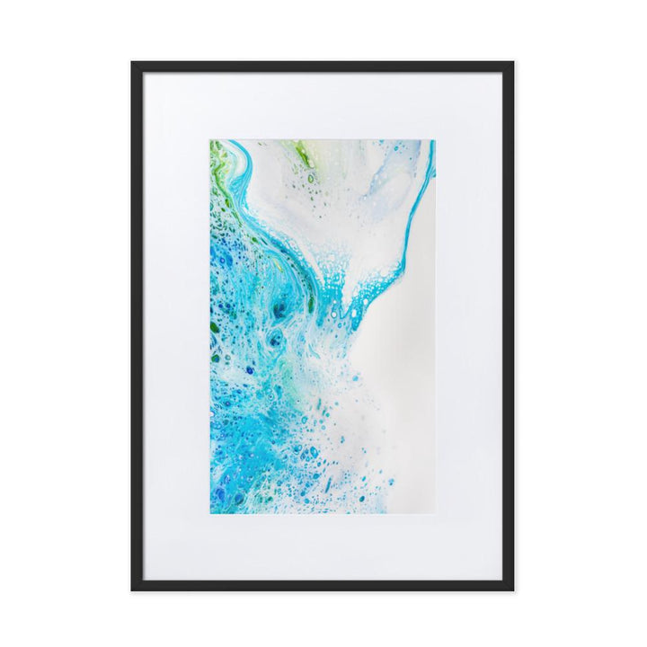Fractal Abstract 04 - Poster im Rahmen mit Passepartout Schwarz / 50×70 cm artlia