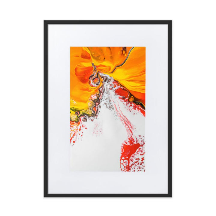 Fractal Abstract 05 - Poster im Rahmen mit Passepartout Schwarz / 50×70 cm artlia