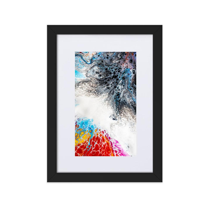 Fractal Abstract 06 - Poster im Rahmen mit Passepartout Schwarz / 21×30 cm artlia