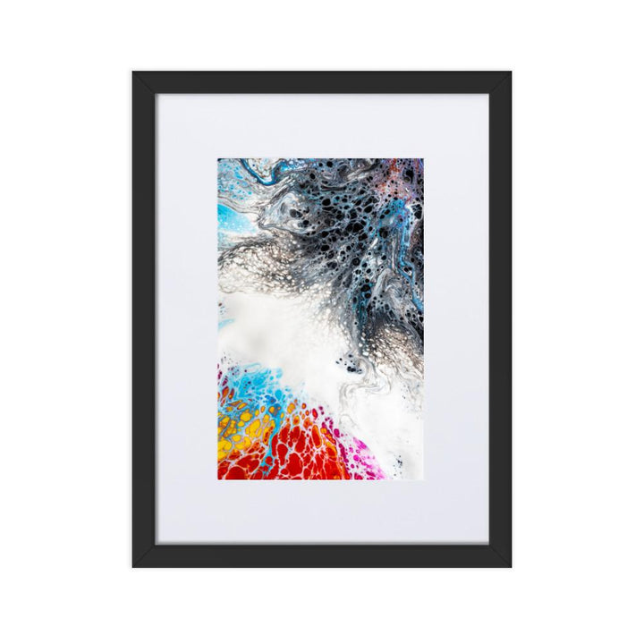 Fractal Abstract 06 - Poster im Rahmen mit Passepartout Schwarz / 30×40 cm artlia