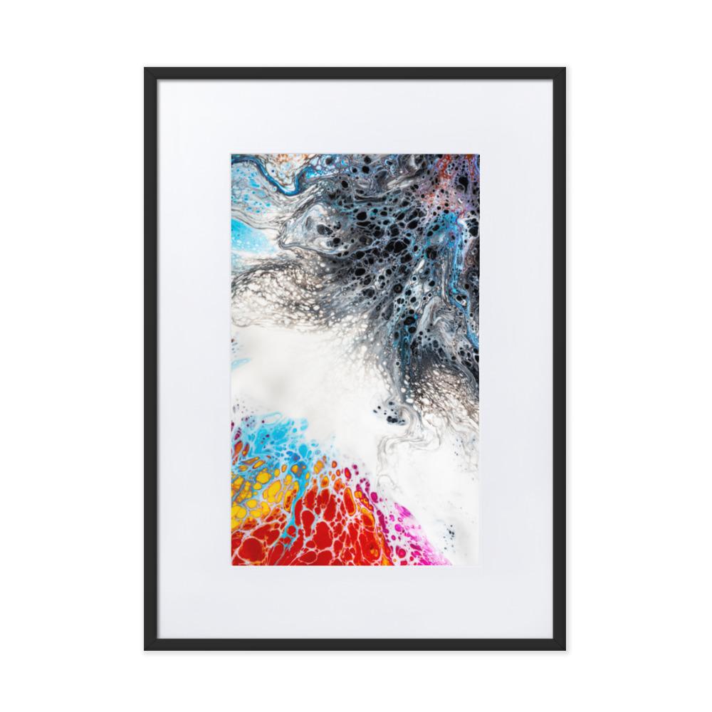 Fractal Abstract 06 - Poster im Rahmen mit Passepartout Schwarz / 50×70 cm artlia