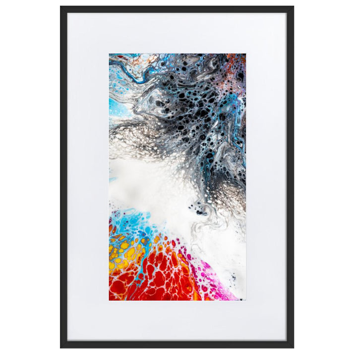 Fractal Abstract 06 - Poster im Rahmen mit Passepartout Schwarz / 61×91 cm artlia