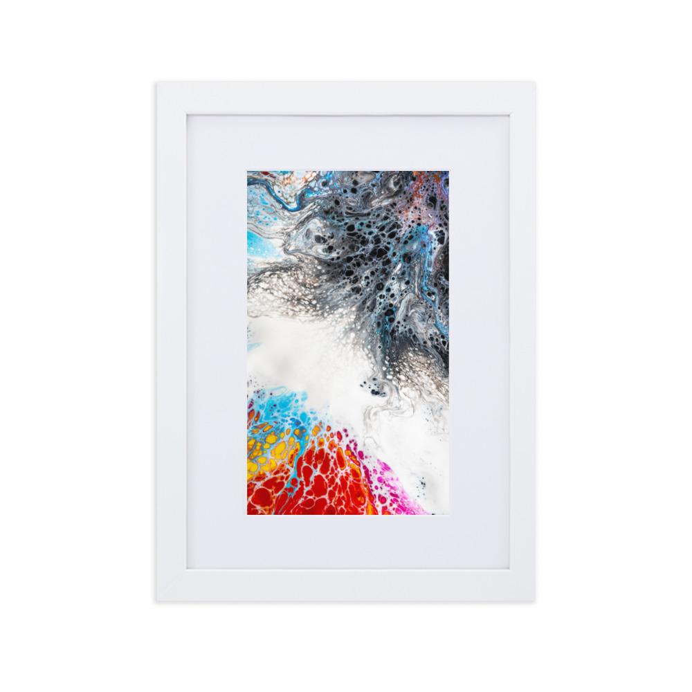 Fractal Abstract 06 - Poster im Rahmen mit Passepartout Weiß / 21×30 cm artlia