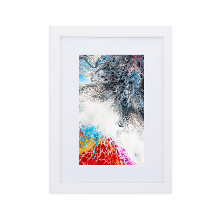 Fractal Abstract 06 - Poster im Rahmen mit Passepartout Weiß / 21×30 cm artlia