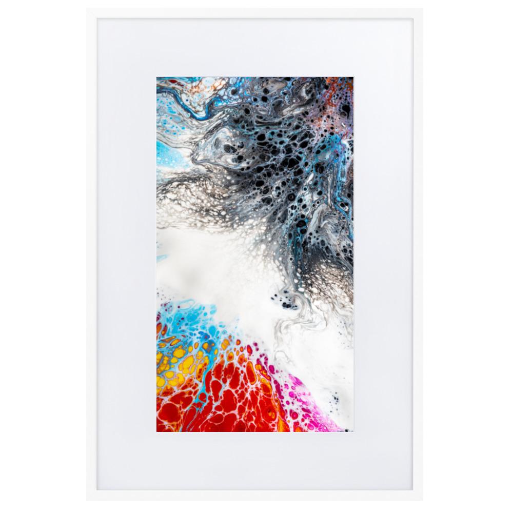 Fractal Abstract 06 - Poster im Rahmen mit Passepartout Weiß / 61×91 cm artlia