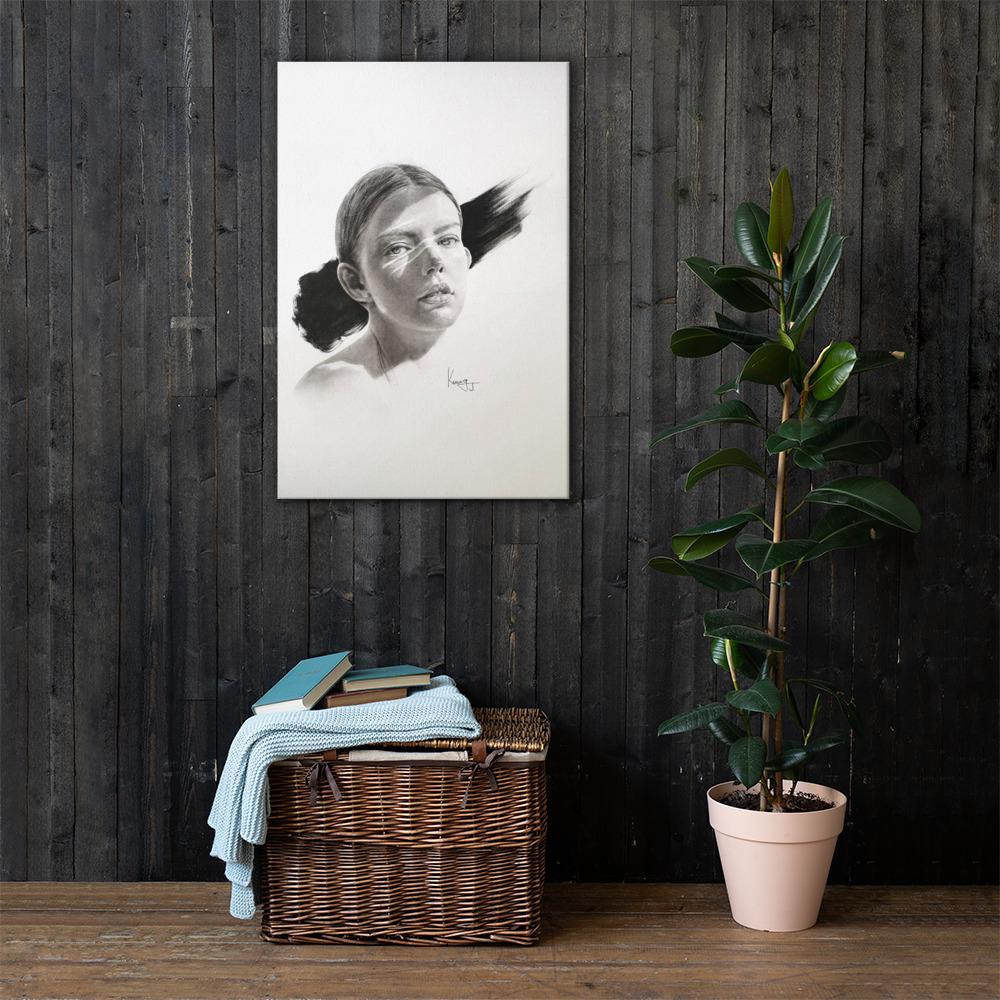 Frau im Licht - Leinwand 61x91 cm artlia