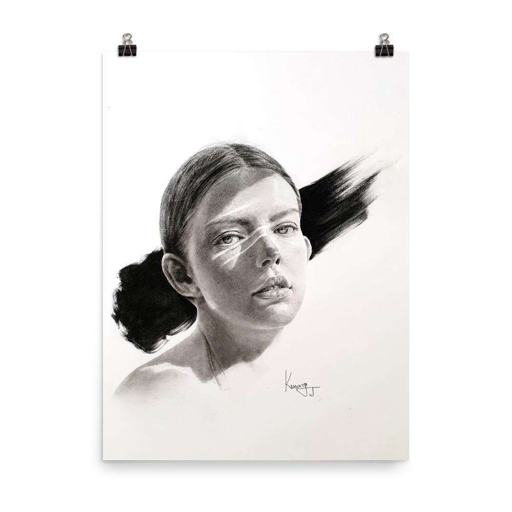 Frau im Licht - Poster 20x25 cm artlia