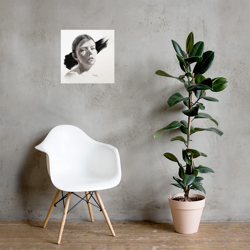 Frau im Licht - Poster 46x46 cm artlia