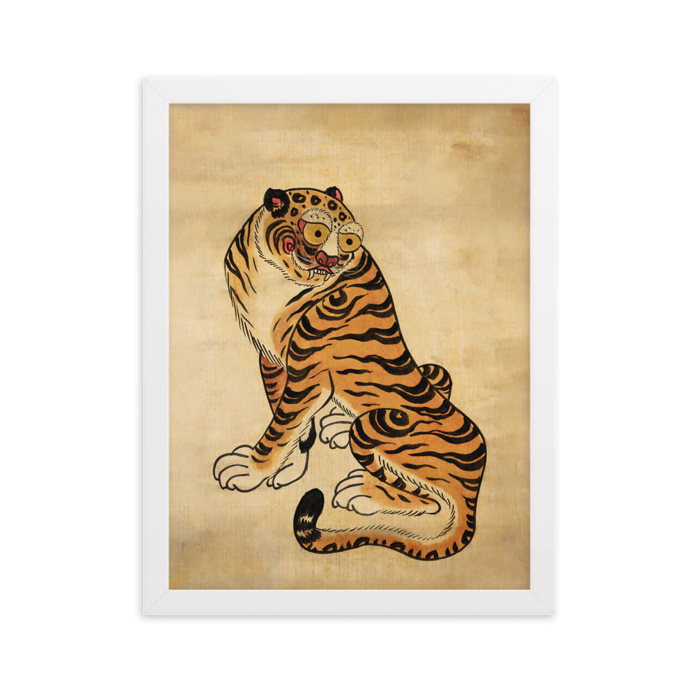 freundlicher Tiger - Poster im Rahmen Weiß / 30×40 cm artlia