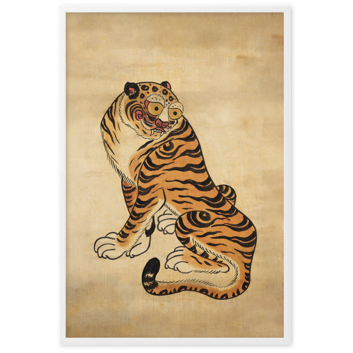 freundlicher Tiger - Poster im Rahmen Weiß / 61×91 cm artlia