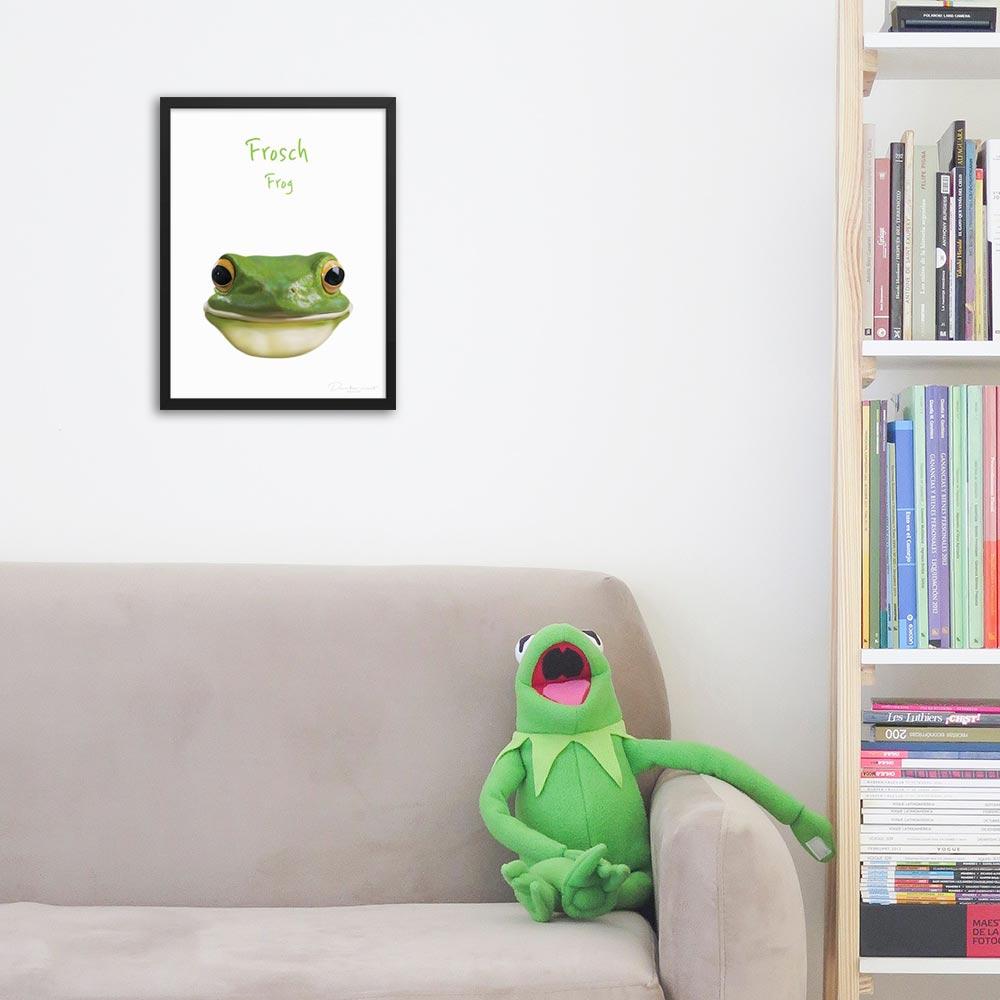 Frosch - Poster im Rahmen für Kinder artlia