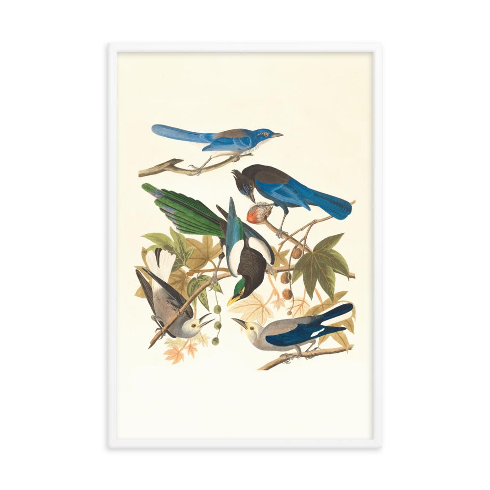 fünf Vögel auf den Ästen - Poster artlia