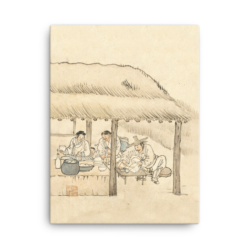 Gasthaus, Kim Hong-do - Leinwand 30x41 cm artlia