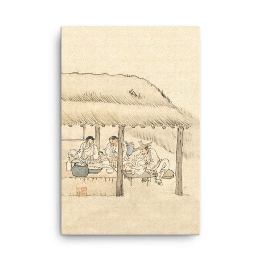 Gasthaus, Kim Hong-do - Leinwand 61x91 cm artlia