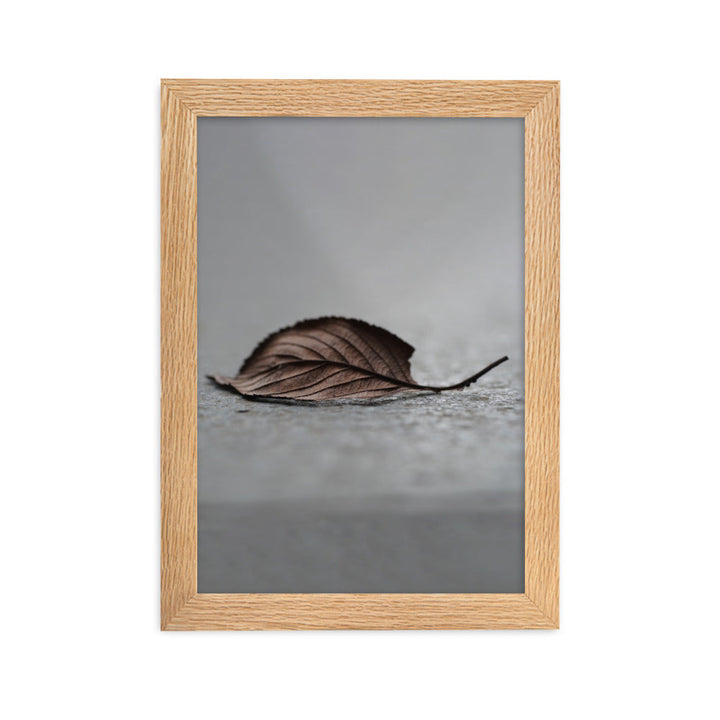 gefallenes Blatt - Poster im Rahmen Oak / 21×30 cm artlia