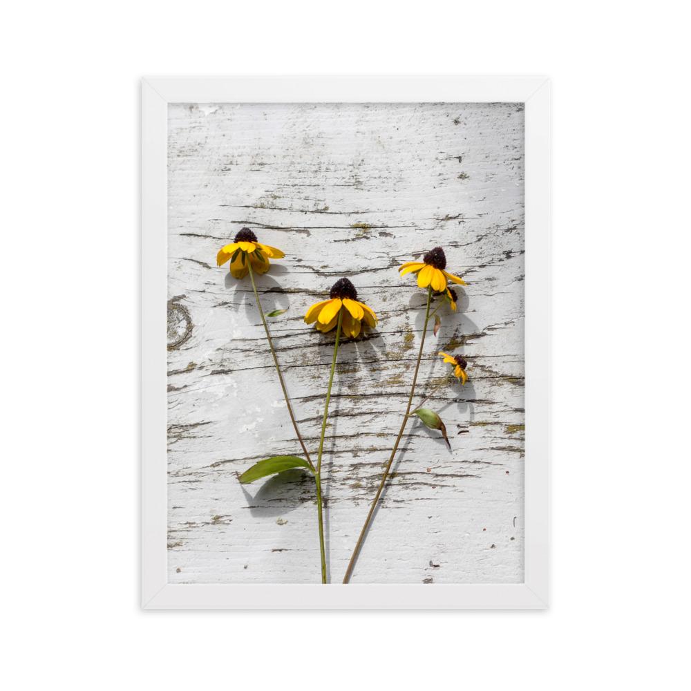 gelbe Blumen 7 - Poster im Rahmen Weiß / 30×40 cm artlia