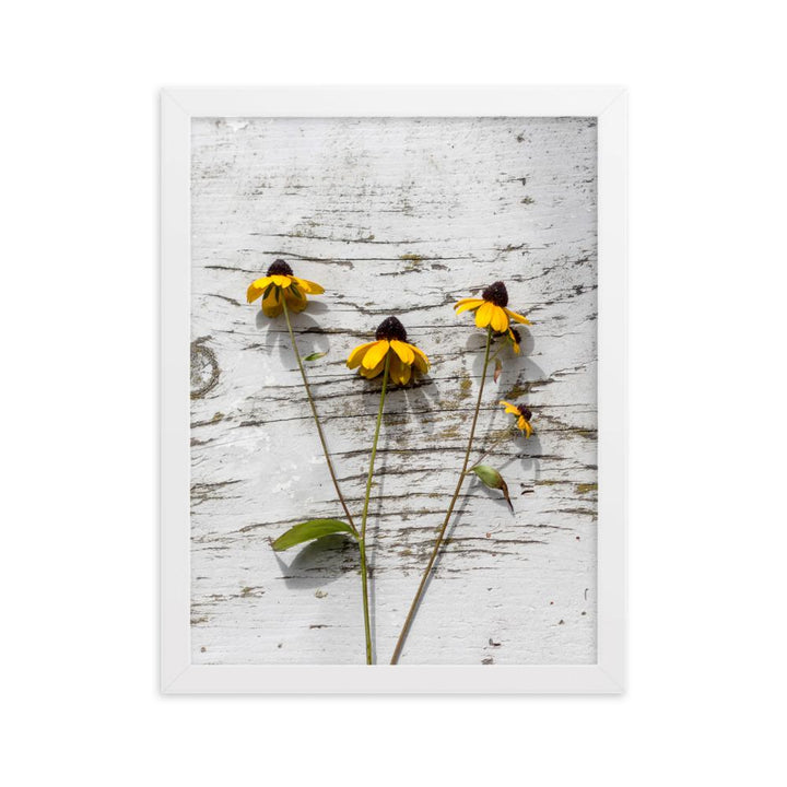 gelbe Blumen 7 - Poster im Rahmen Weiß / 30×40 cm artlia
