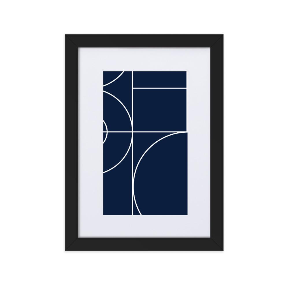 Geometric 40 - Poster im Rahmen mit Passepartout Schwarz / 21×30 cm artlia