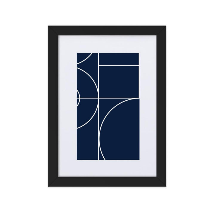 Geometric 40 - Poster im Rahmen mit Passepartout Schwarz / 21×30 cm artlia