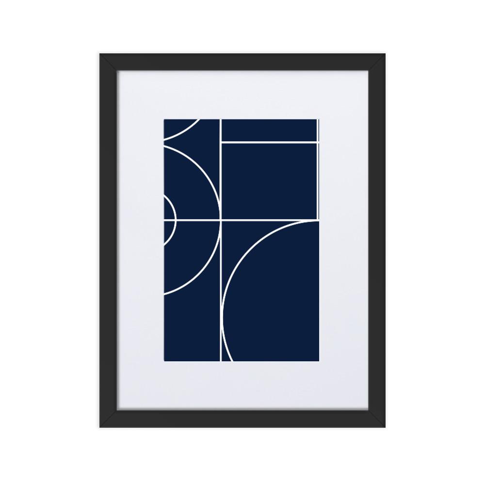 Geometric 40 - Poster im Rahmen mit Passepartout Schwarz / 30×40 cm artlia