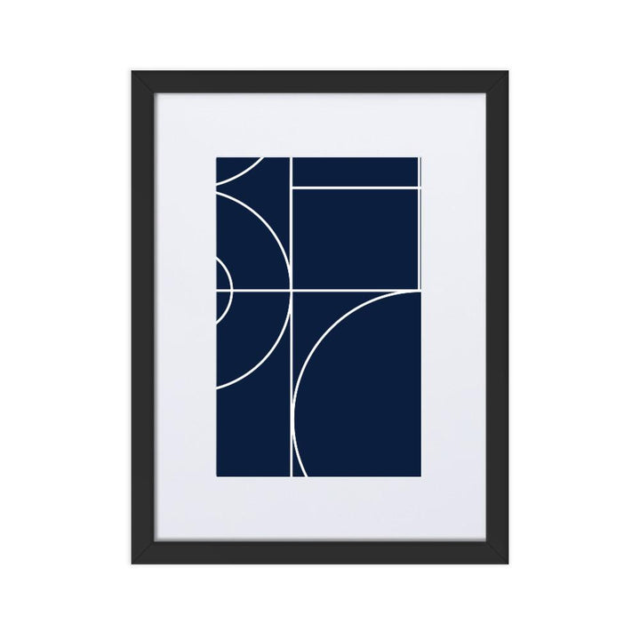 Geometric 40 - Poster im Rahmen mit Passepartout Schwarz / 30×40 cm artlia