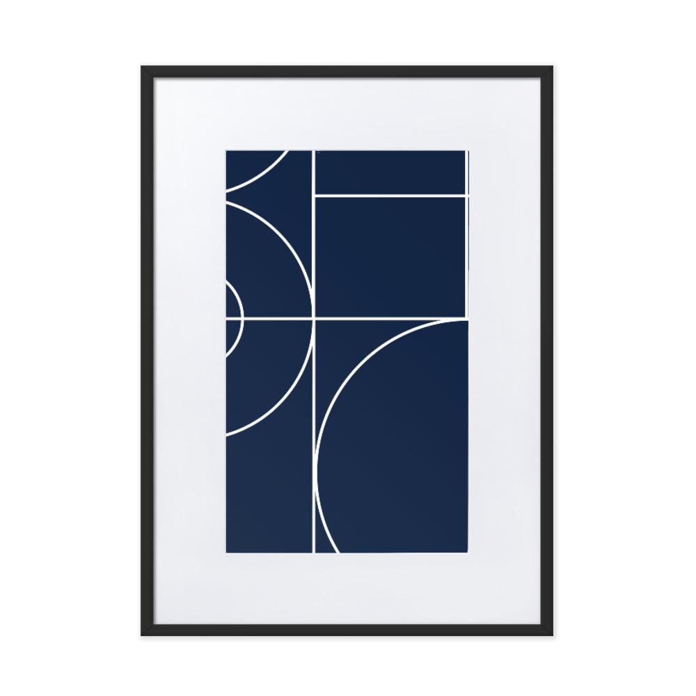 Geometric 40 - Poster im Rahmen mit Passepartout Schwarz / 50×70 cm artlia