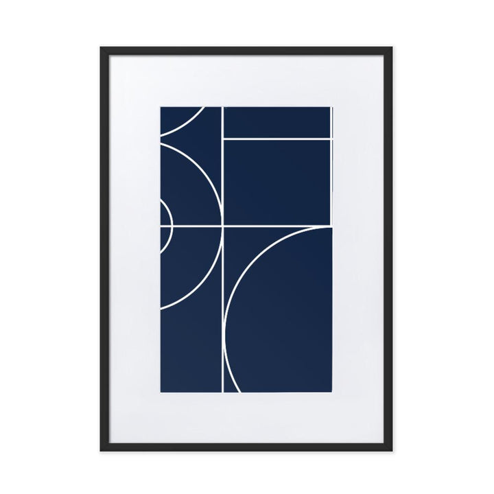 Geometric 40 - Poster im Rahmen mit Passepartout Schwarz / 50×70 cm artlia