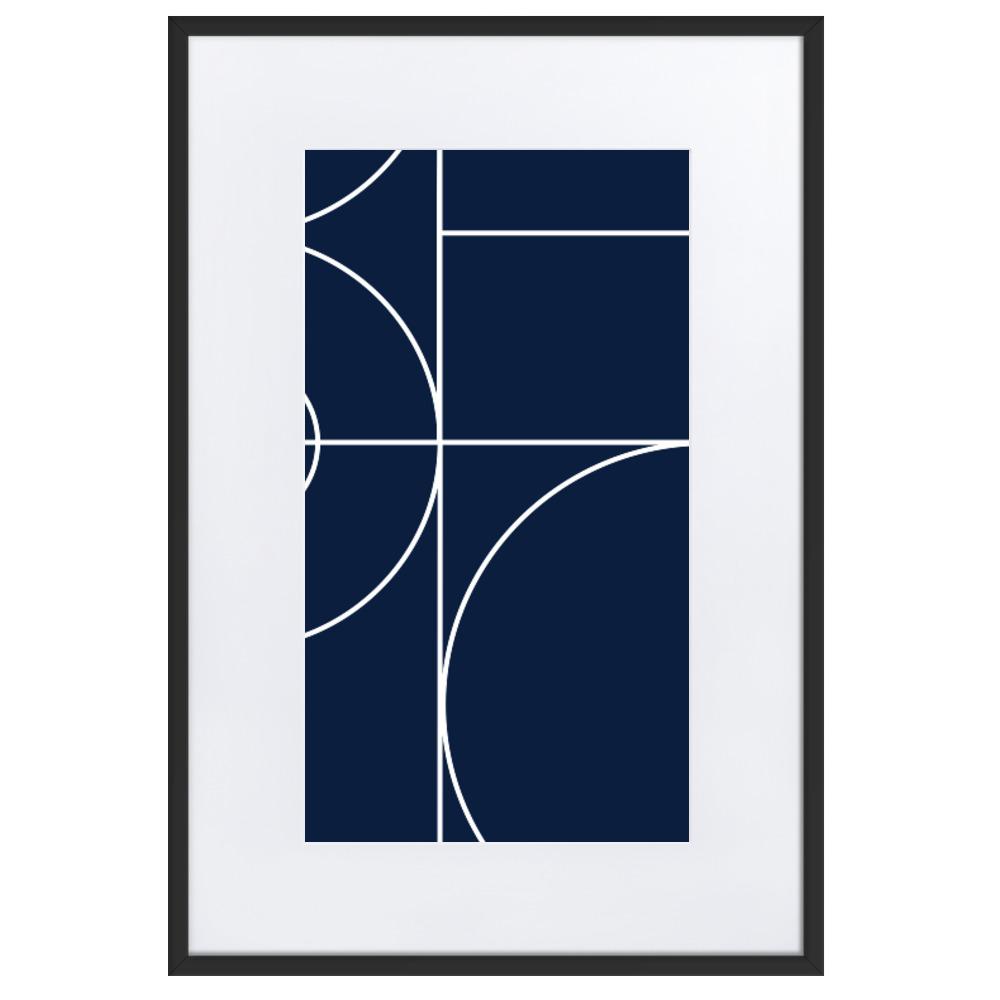 Geometric 40 - Poster im Rahmen mit Passepartout Schwarz / 61×91 cm artlia
