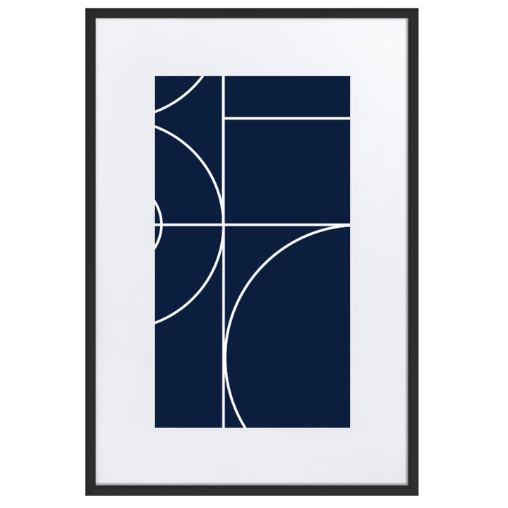 Geometric 40 - Poster im Rahmen mit Passepartout Schwarz / 61×91 cm artlia