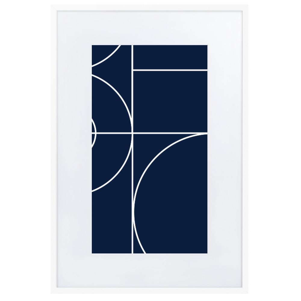 Geometric 40 - Poster im Rahmen mit Passepartout Weiß / 61×91 cm artlia