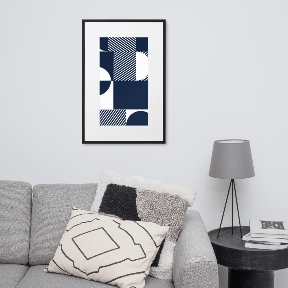 Geometric 48 - Poster im Rahmen mit Passepartout artlia