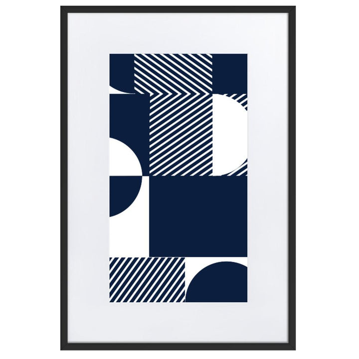Geometric 48 - Poster im Rahmen mit Passepartout Schwarz / 61×91 cm artlia