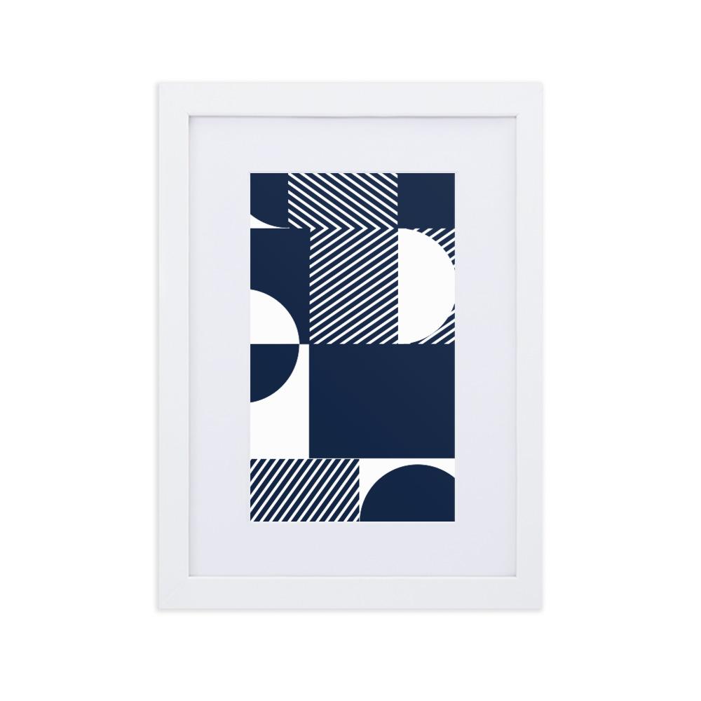 Geometric 48 - Poster im Rahmen mit Passepartout Weiß / 21×30 cm artlia