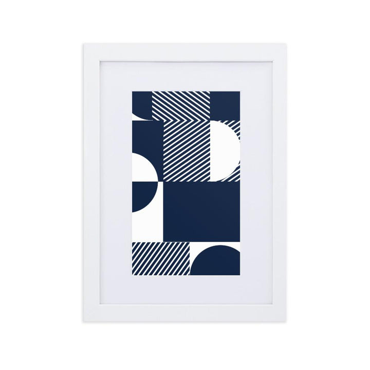 Geometric 48 - Poster im Rahmen mit Passepartout Weiß / 21×30 cm artlia