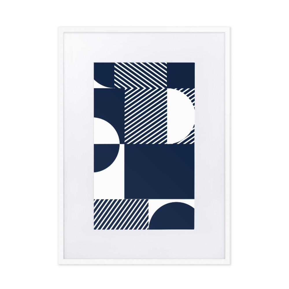 Geometric 48 - Poster im Rahmen mit Passepartout Weiß / 50×70 cm artlia