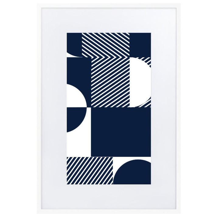Geometric 48 - Poster im Rahmen mit Passepartout Weiß / 61×91 cm artlia